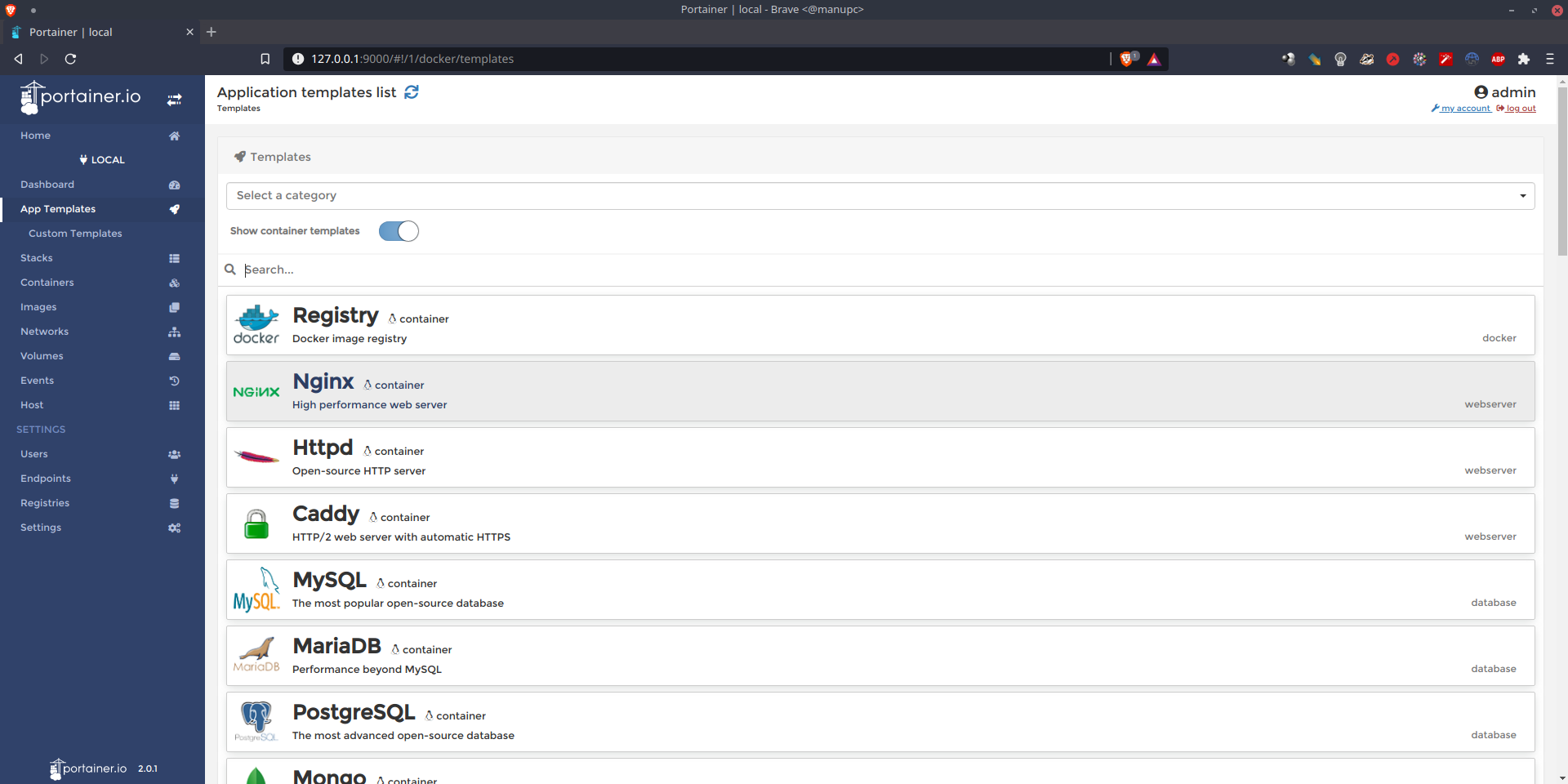 Portainer App Templates