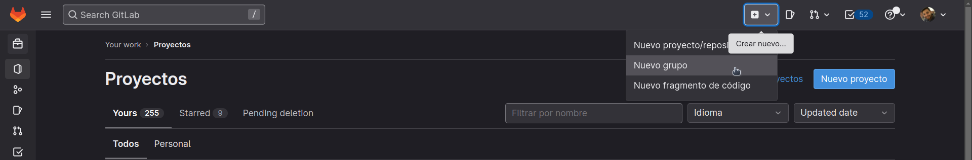 Crear Grupo