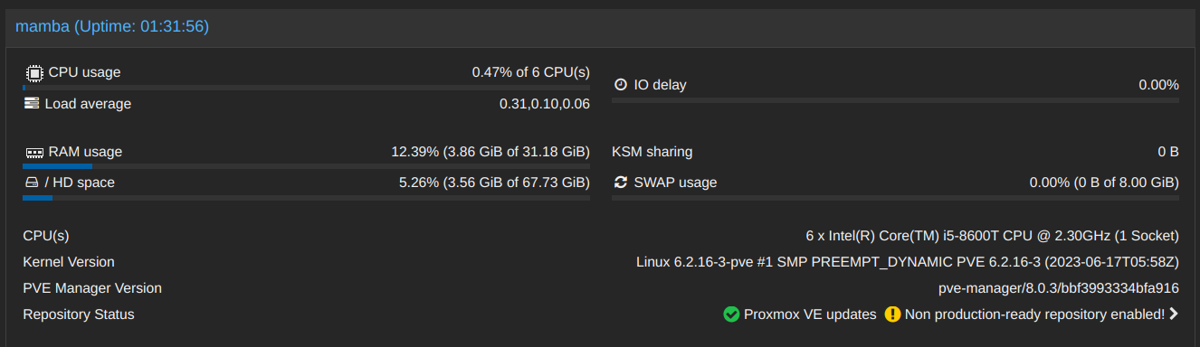 Comprueba que diga Proxmox 8